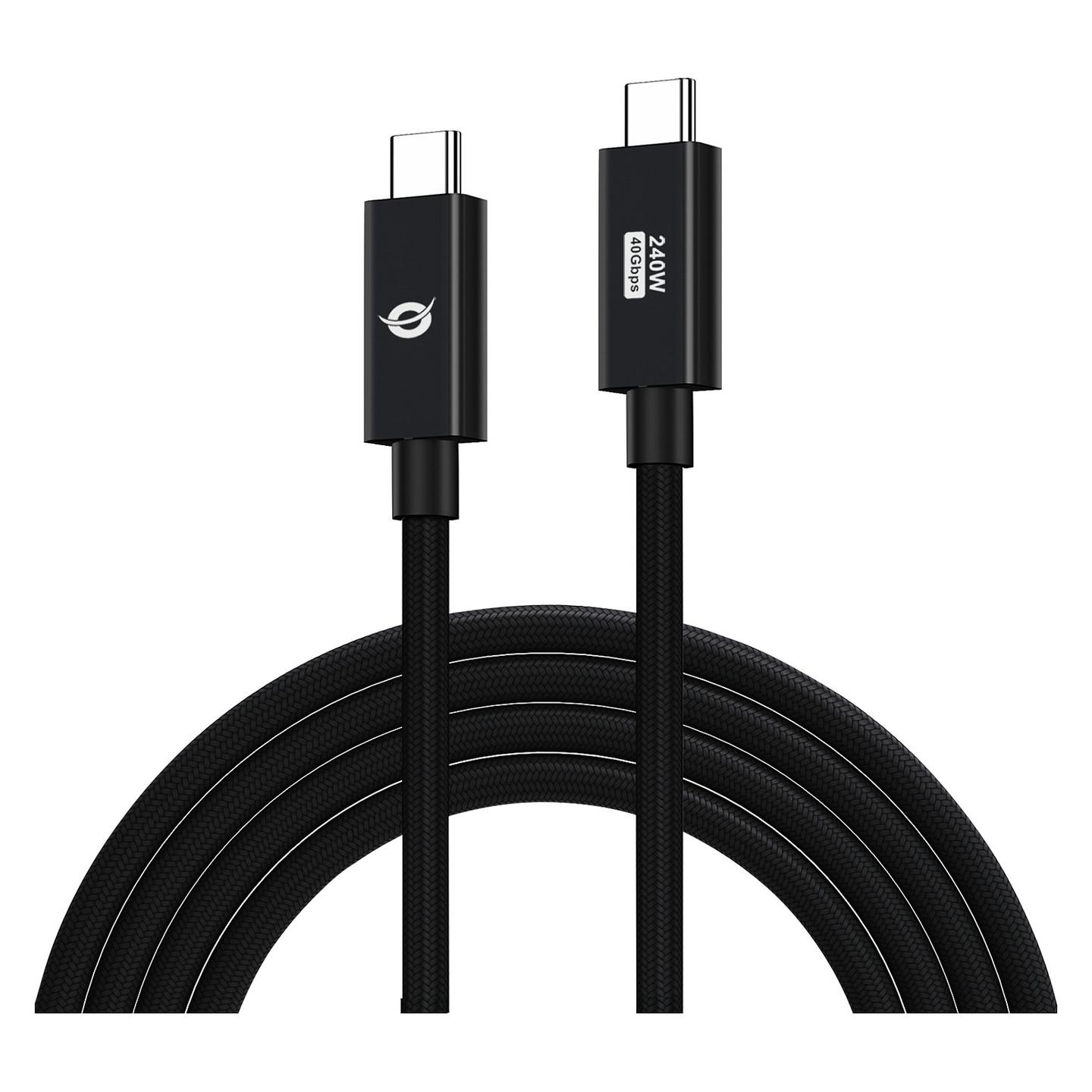 Kabllo USB Conceptronic ETTA04B20 / USB-C në USB-C / USB4 Gen 3x2 / 40 Gbit/s / PD 3.1 240W / E-Mark / 2m - Zezë - 2