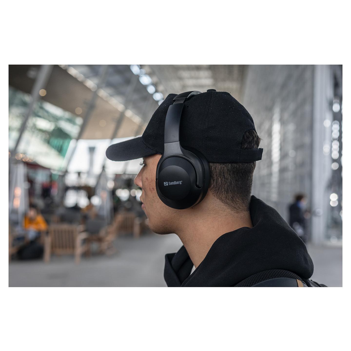 Kufje pa kabllo Sandberg Wireless Travel Headset ANC+ENC / Bluetooth 6.0 / ANC + ENC / Mikrofon – Zezë - 8