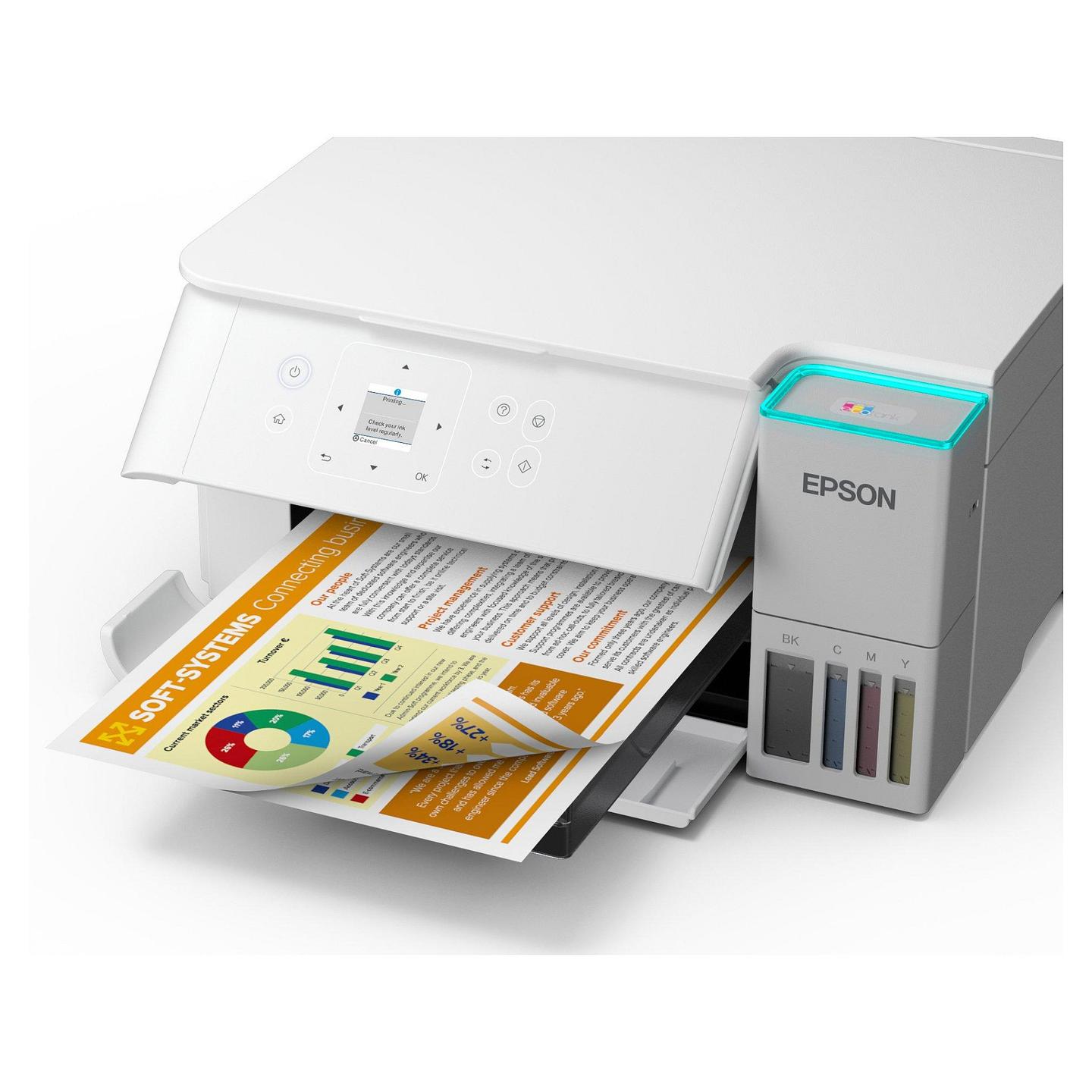 Printer Multifunksional Epson EcoTank ET-2956, A4, Inkjet, Wi-Fi, Printim, Skanim, Kopjim - Bardhë - 4