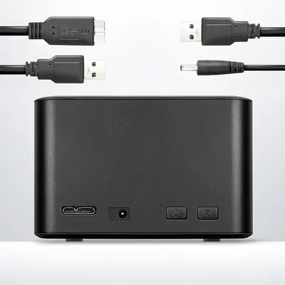 Docking Station për HDD/SSD AXAGON ADSA-D25 / 2.5" SATA / Dual Bay / USB 3.2 Gen 1 / UASP / TRIM / Disk Cloning / 300MB/s - Zezë - 3