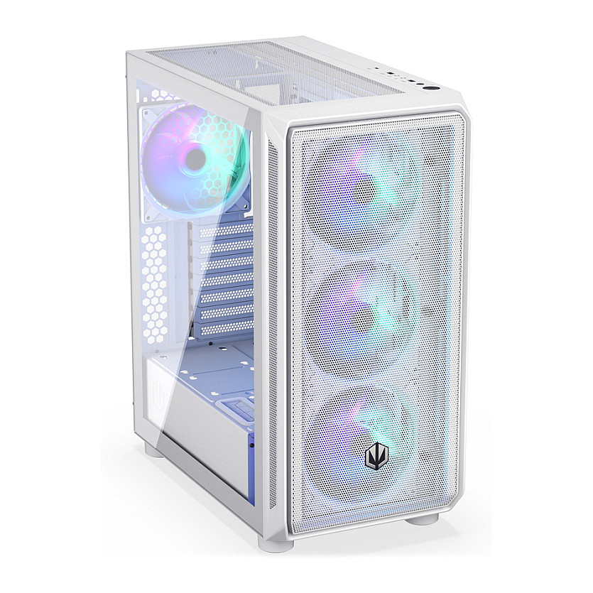 Kasë PC ENDORFY Arx 500 ARGB White / Mid Tower / ATX / 3x 140mm Front + 1x 140mm Rear Fan / ARGB / Mesh - Bardhë - 10