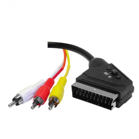 Kabëll Scart në 3xRCA / 1.5m / E zezë - 2