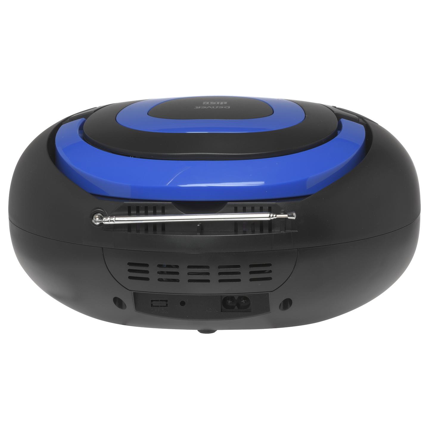 CD Player portativ Denver TCL-212BT, Bluetooth, FM, 4W, Jack 3.5 mm - Zezë dhe Blu - 6