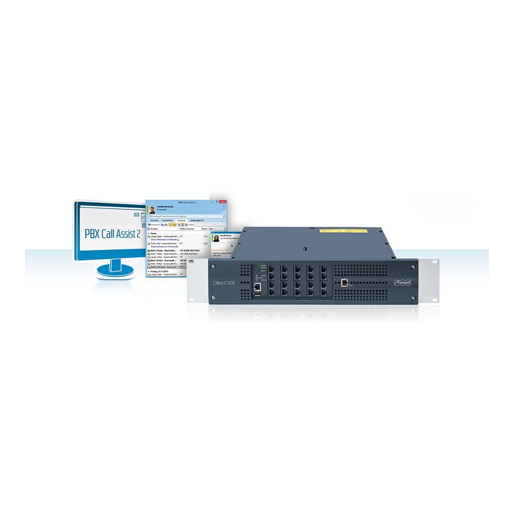 Central Telefonik IP Auerswald COMpact 5500R / 90336 / IP-PBX / VoIP / SIP / Deri 80 Kanale VoIP / 5 Slote për Module / Ethernet / Rack 19" – Zezë - 2