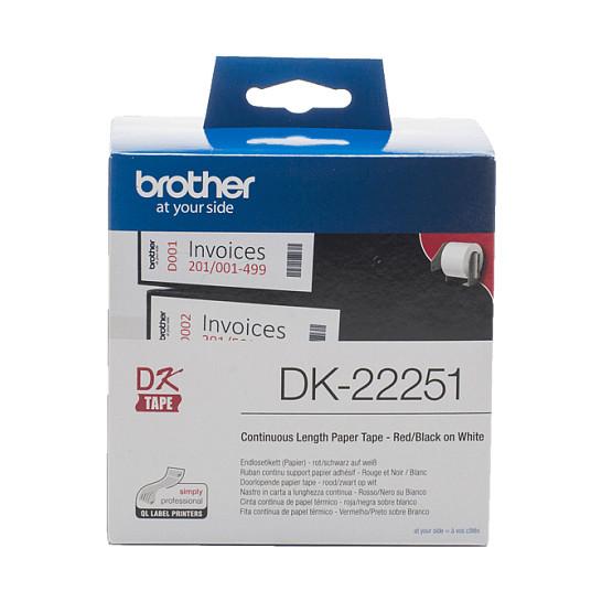 Shirit për Printer Brother DK-22251 / 62 mm × 15.24 m - Zezë dhe Kuqe mbi Bardhë - 3