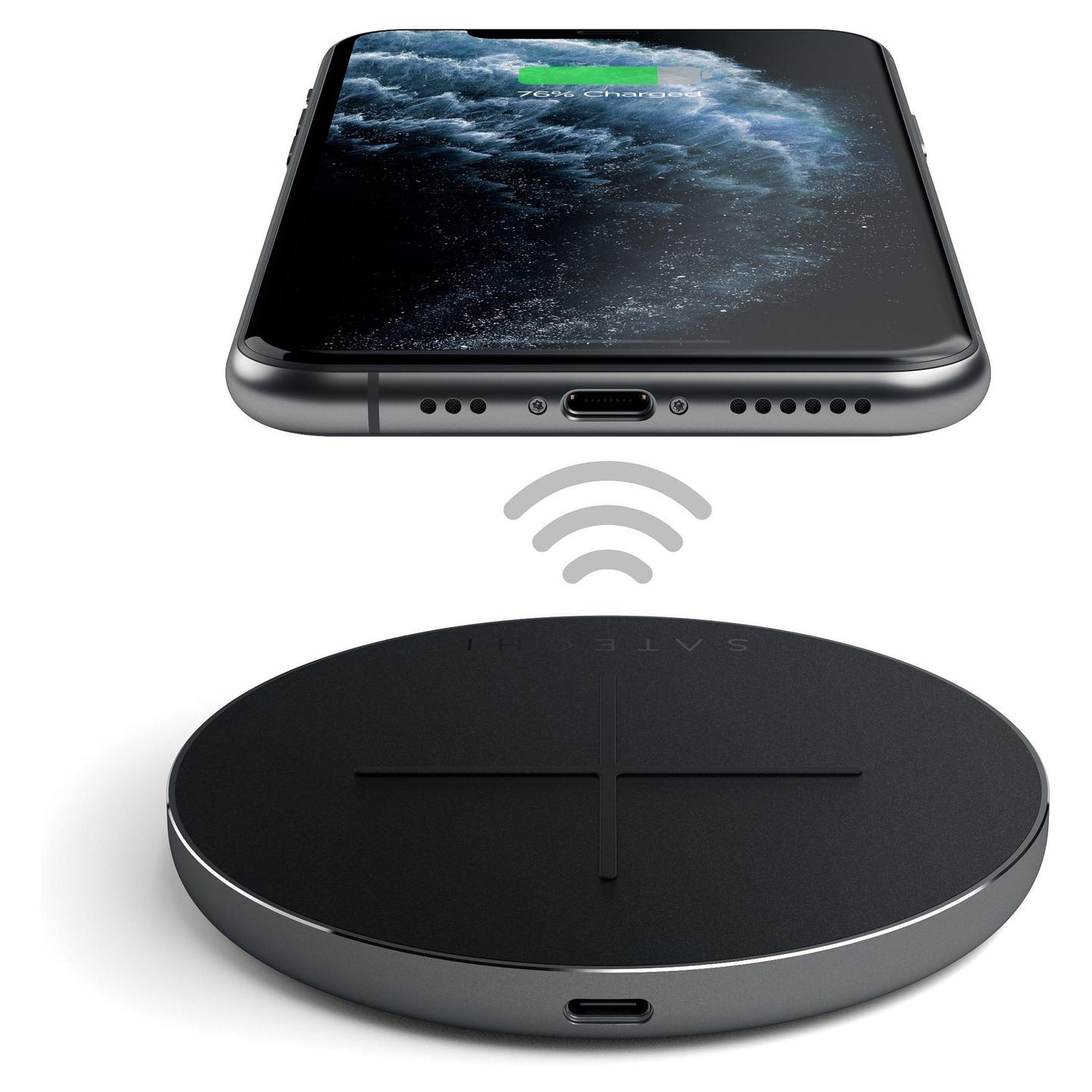 Karikues Satechi ST-IWCBM / 10W / Qi / Wireless Charging / USB-C / PD / QC / FOD - Gri/Zezë - 5