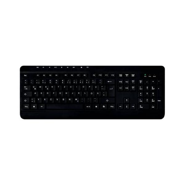 Tastierë me kabllo MediaRange Multimedia / MROS102 / USB / QWERTY / 8 Taste Multimediale / Plug & Play – Zezë