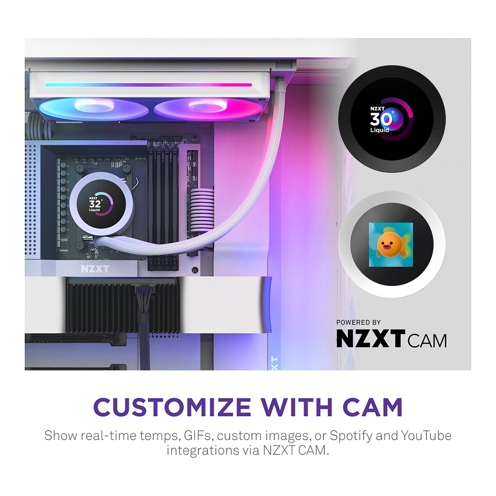 Ftohës për Procesor NZXT Kraken Plus RGB 240 / 240mm / AIO / RGB / LCD - Bardhë - 5