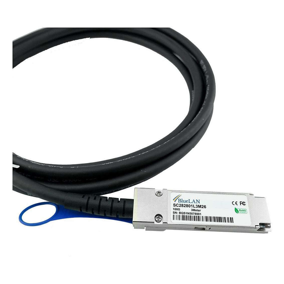 Kabllo për Rrjet BlueOptics DAC-Q28-100G-3M-BL, 100 Gbps, QSFP28 në QSFP28, DAC, 3 m - Zezë - 2