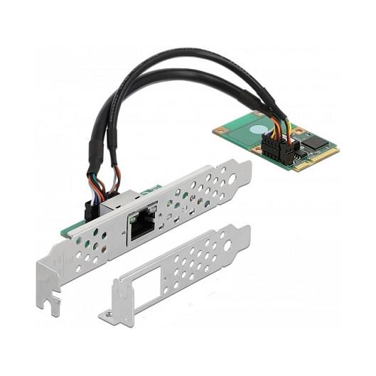 Karta të Rrjetit Delock 95266 / Mini PCIe 2.1 / 1x Gigabit LAN RJ45 / 1000Mbps / Intel i210