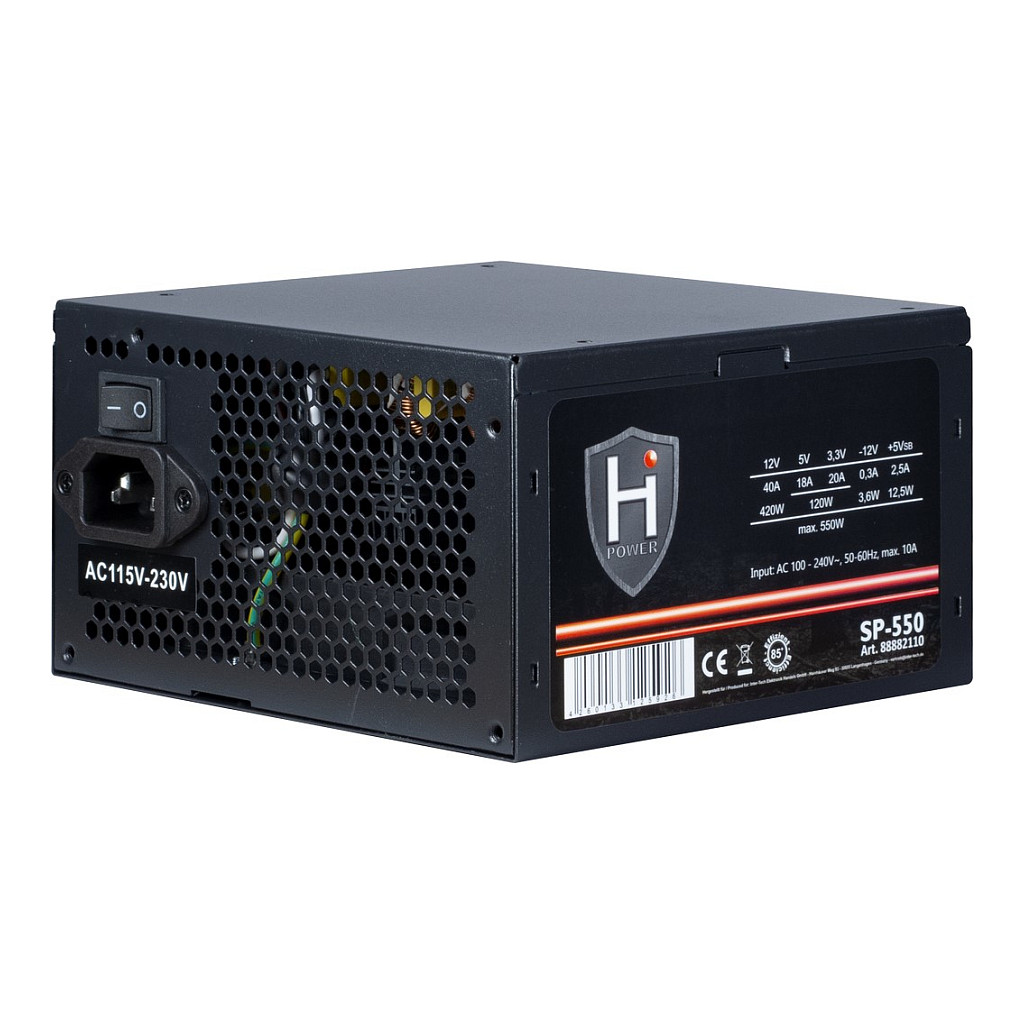 Furnizues Energjie Inter-Tech HIPOWER SP-550 / 550W / ATX / Non-Modular - Zezë - 2