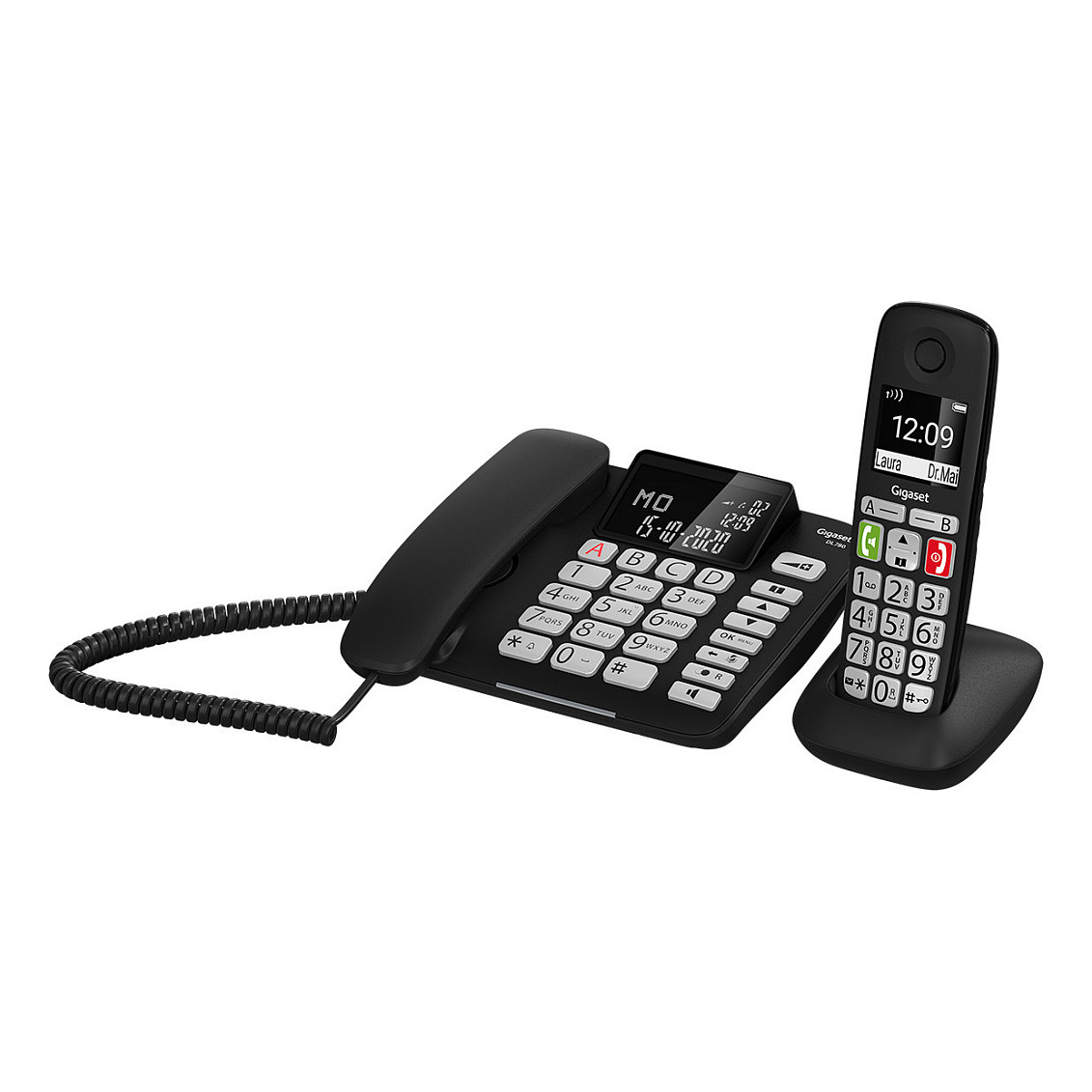 Telefon i thjeshtë Gigaset DL780 Plus / Analog / DECT & Hands-Free - Zezë - 3