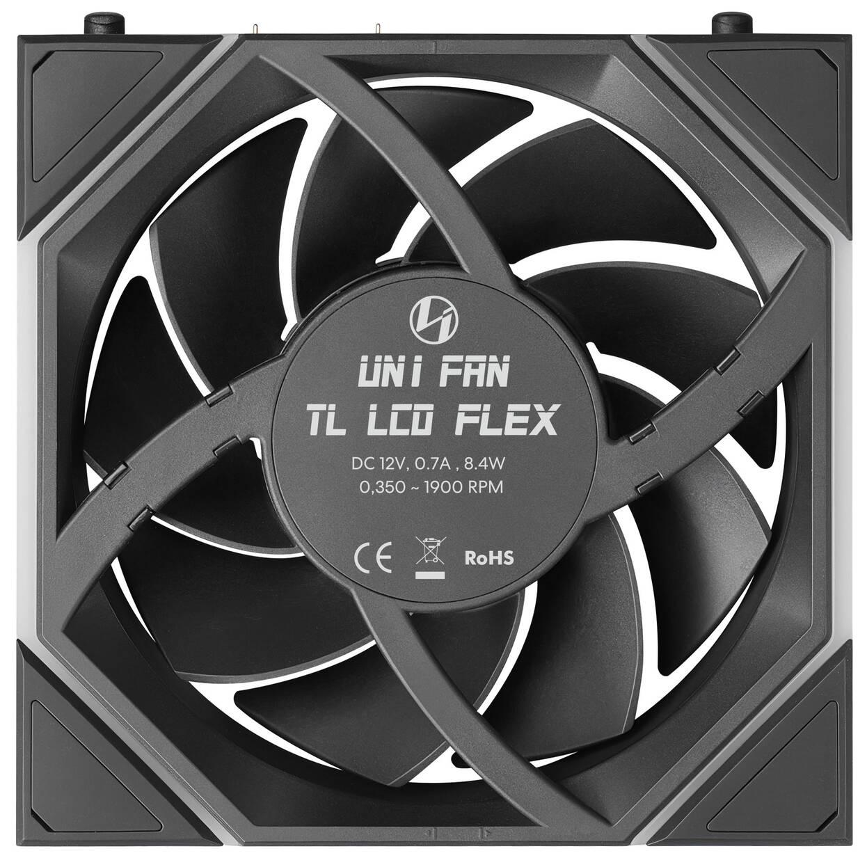 Ftohës për Kasë Lian Li UNI FAN TL LCD FLEX, 120mm, PWM, ARGB, LCD 1.8" - Zezë - 3