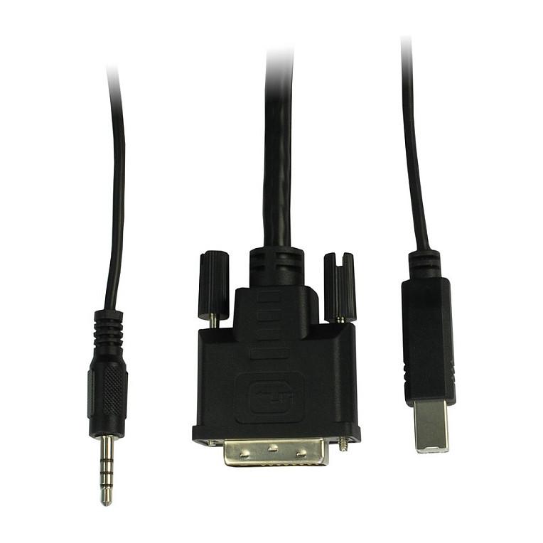 KVM Switch Inter-Tech KVM-AS-21DA, 2 porta, DVI, USB, Audio 3.5mm - Zezë - 3