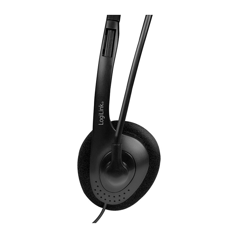 Kufje me kabllo LogiLink HS0055 / Stereo / 3.5 mm / Mikrofon / 1.8 m – Zezë - 4