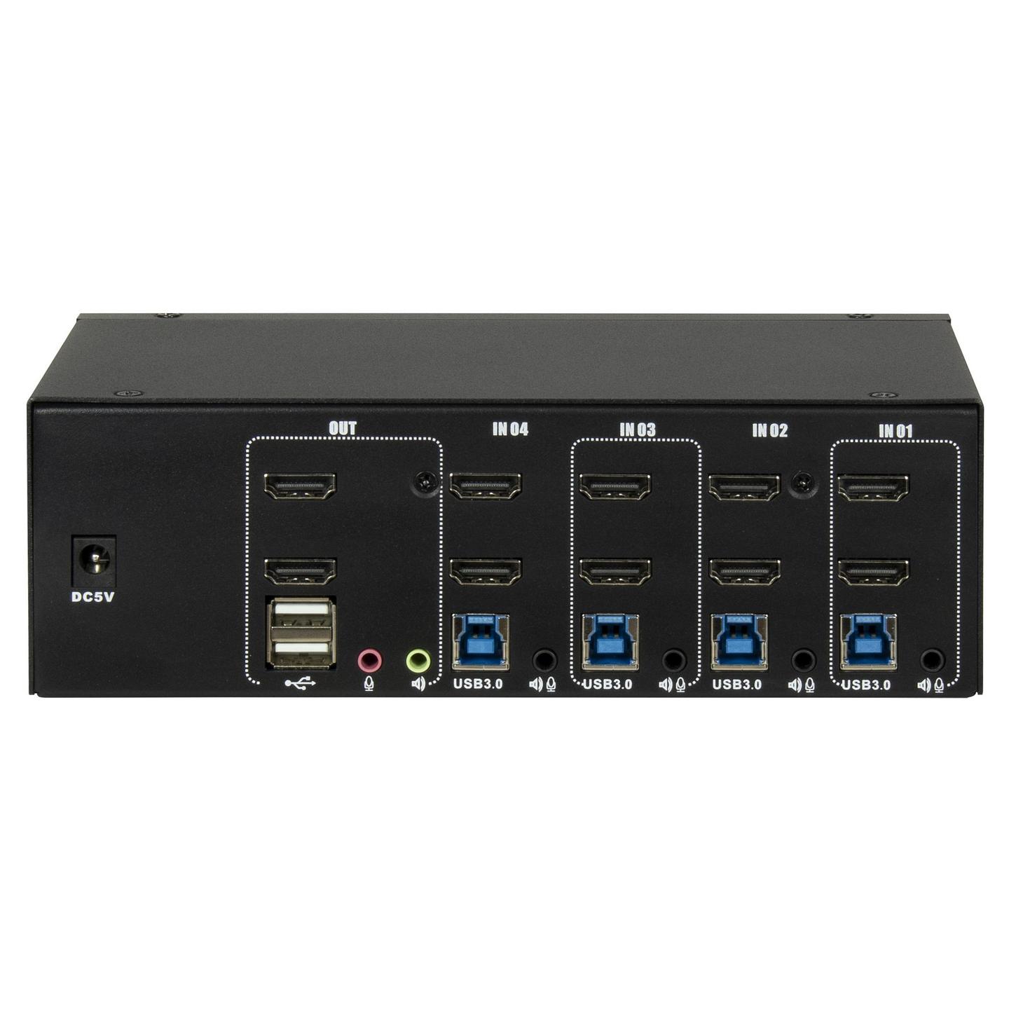 KVM Switch Inter-Tech AS-42HUS, 4 porta, Dual HDMI, USB 3.0, 4K 60Hz - Zezë - 2