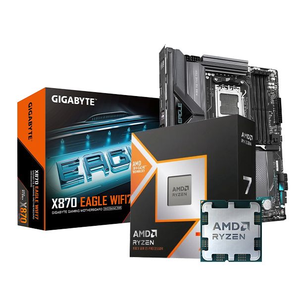AM5 Gigabyte X870 EAGLE WIFI7 ATX + AMD AM5 Ryzen 7 9800X3D Tray 4,7 GHz MAX 5.2GHz 120W 104MB