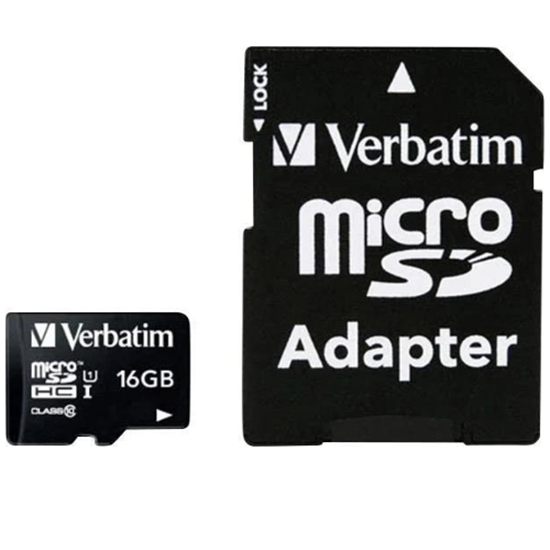 Kartë Memorie SD Verbatim Micro SDHC / 16GB / Class 10 / Me adapter