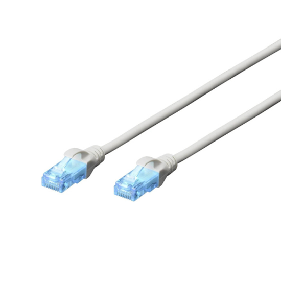 Kabllo për rrjet Digitus Patch Cable Cat.5e U/UTP 0.25m - Gri