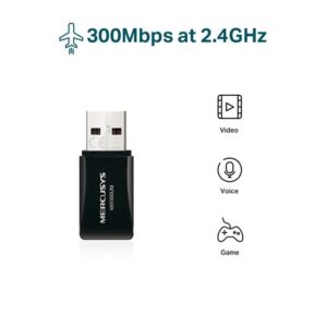 Mercusys N300 Wireless USB Adapter MW300UM WiFi 4 300Mbps Mini Dongle 6