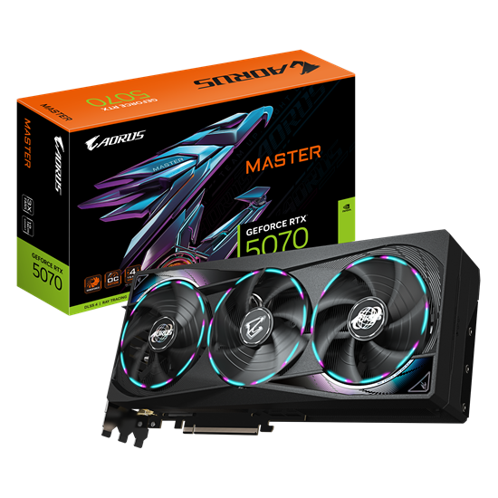 Kartë Grafike NVIDIA Gigabyte AORUS GeForce RTX 5070 MASTER 12GB GDDR7 PCIe 5.0 3x DisplayPort 2.1b + HDMI 2.1b