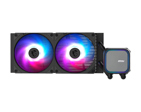 Ftohës për Procesor MSI Liquid Cooler MAG CORELIQUID A 13 240mm Radiator, Dual 120mm PWM Fans, ARGB Lighting - e zezë