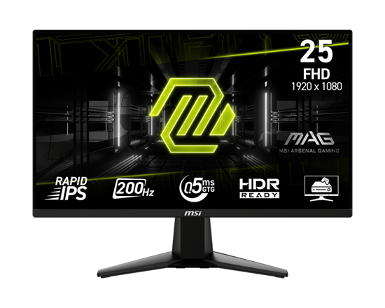 Monitor Gaming MSI MAG 255F E20 / 24.5”/ Full HD Rapid IPS / 200Hz / 0.5ms / HDMI+DP - Zezë