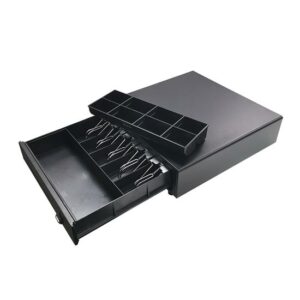 Kasë OCOM Cash Drawer / 410 x 415 x 103 / 5 për kartëmonedha, 8 për monedha / 3 çelsa - e zezë