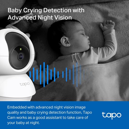Kamera Sigurie IP TP-Link Tapo C200 / Pan and Tilt / Wi-Fi / Full HD / Night Vision – Bardhë - Figura 4