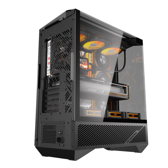 Kasë Darkflash DY460 / Mid‑Tower / 4x120mm ARGB Fans – Zezë