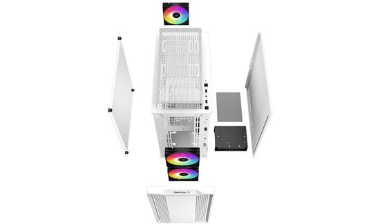 Kasë kompjuteri DeepCool CC360 ARGB Mid-Tower M-ATX/Mini-ITX / 3x120mm ARGB Fan të instaluar- Bardhë - Figura 7