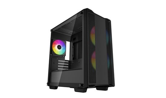 Kasë kompjuteri DeepCool CC360 ARGB Mid-Tower M-ATX/Mini-ITX / 3x120mm ARGB Fan të instaluar- Zezë