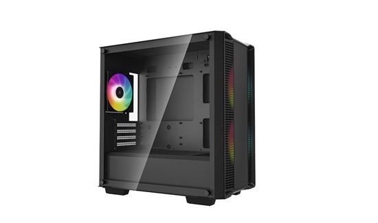 Kasë kompjuteri DeepCool CC360 ARGB Mid-Tower M-ATX/Mini-ITX / 3x120mm ARGB Fan të instaluar- Zezë - Figura 2
