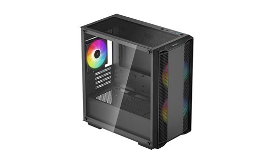 Kasë kompjuteri DeepCool CC360 ARGB Mid-Tower M-ATX/Mini-ITX / 3x120mm ARGB Fan të instaluar- Zezë - Figura 3