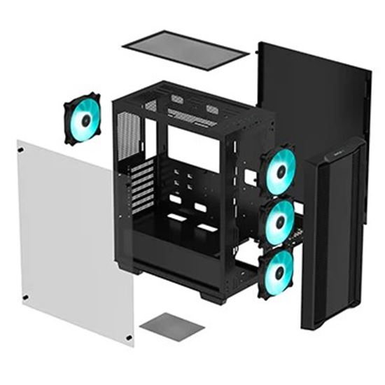 Kasë kompjuteri DeepCool CC560 Mid-Tower me 4x120mm ARGB Fan - Zezë - Figura 10