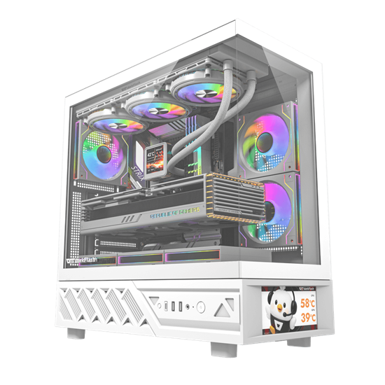 Kasë Darkflash DS950V / Full‑Tower / E‑ATX Support – Bardhë