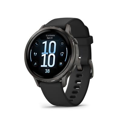 Orë e mençur Garmin Venu 4 GPS Smartwatch 45mm with Silicone Strap – Zezë / Hiri