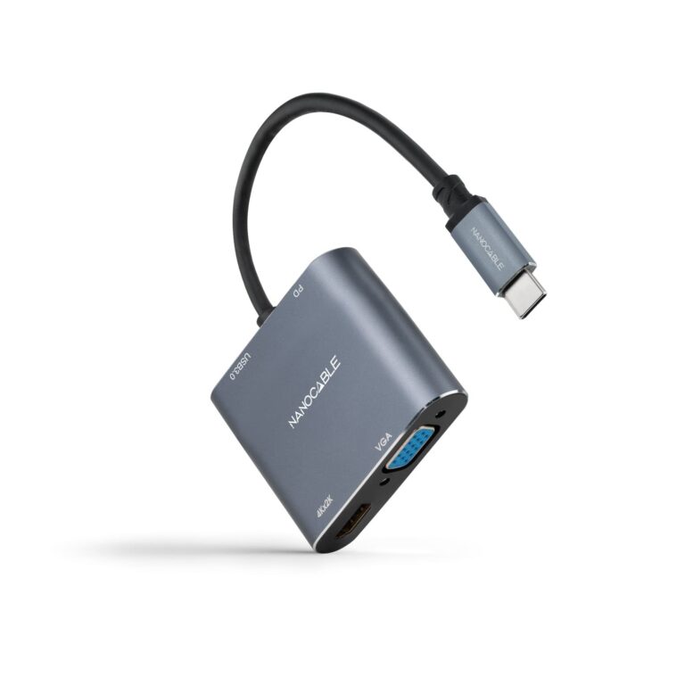Konverter USB Male në HDMI / VGA Female / 15CM / Hiri