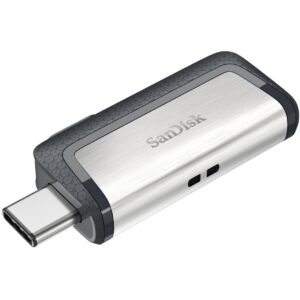 USB Flash Drive STICK 128GB USB 3.1 SanDisk Ultra Dual Drive Type-A/Type-C - e zezë dhe hiri