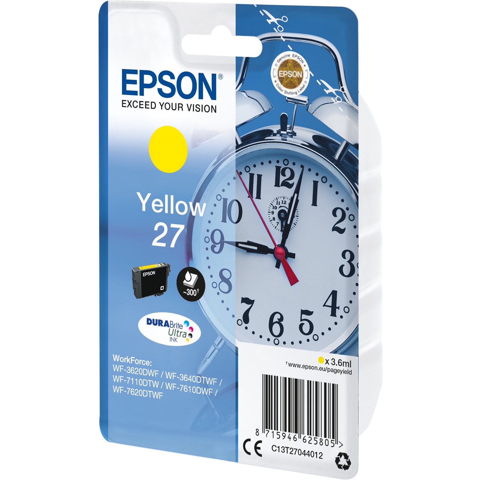 INK / Epson / 27 / Standard Capacity / C13T27044012 / Verdhë - Figura 2
