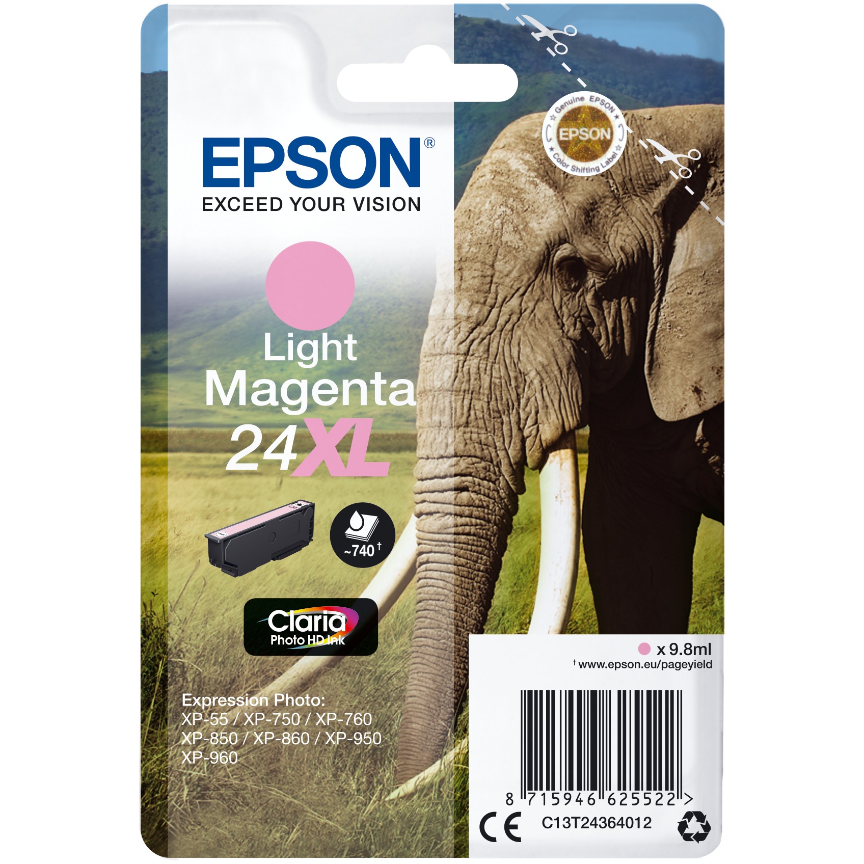 INK Epson C13T24364012 Ink Cartridge / kapacitet i lartë – Rozë e hapur