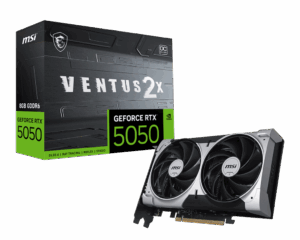 Kartelë Grafike Gaming MSI / NVIDIA GeForce / RTX 5050 8G / VENTUS 2X / OC / 8GB / GDDR6 / 2 Fan