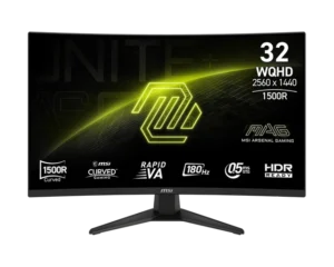 Monitor Gaming MSI MAG 321CQF E18 / 31.5''/ WQHD Rapid VA Curved / 180Hz / 0.5ms / HDMI+DP - Zezë