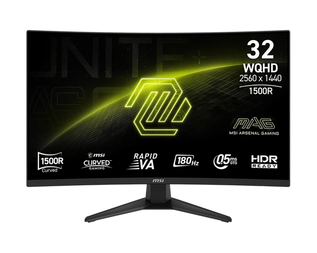 Monitor Gaming MSI MAG 321CQF E18 / 31.5''/ WQHD Rapid VA Curved / 180Hz / 0.5ms / HDMI+DP - Zezë