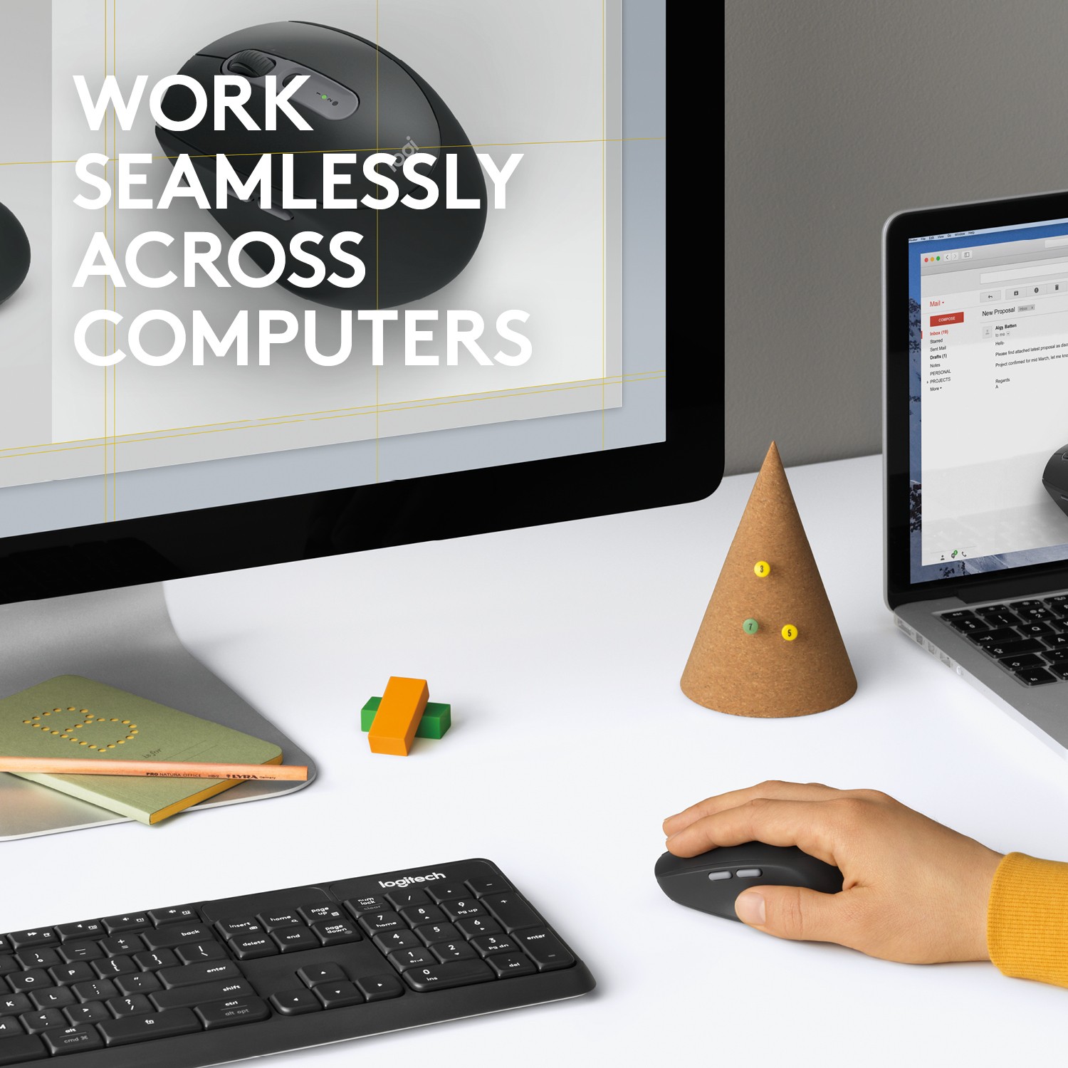 Maus pa Kabllo Logitech M590 Silent Bluetooth – Grafit - Figura 2