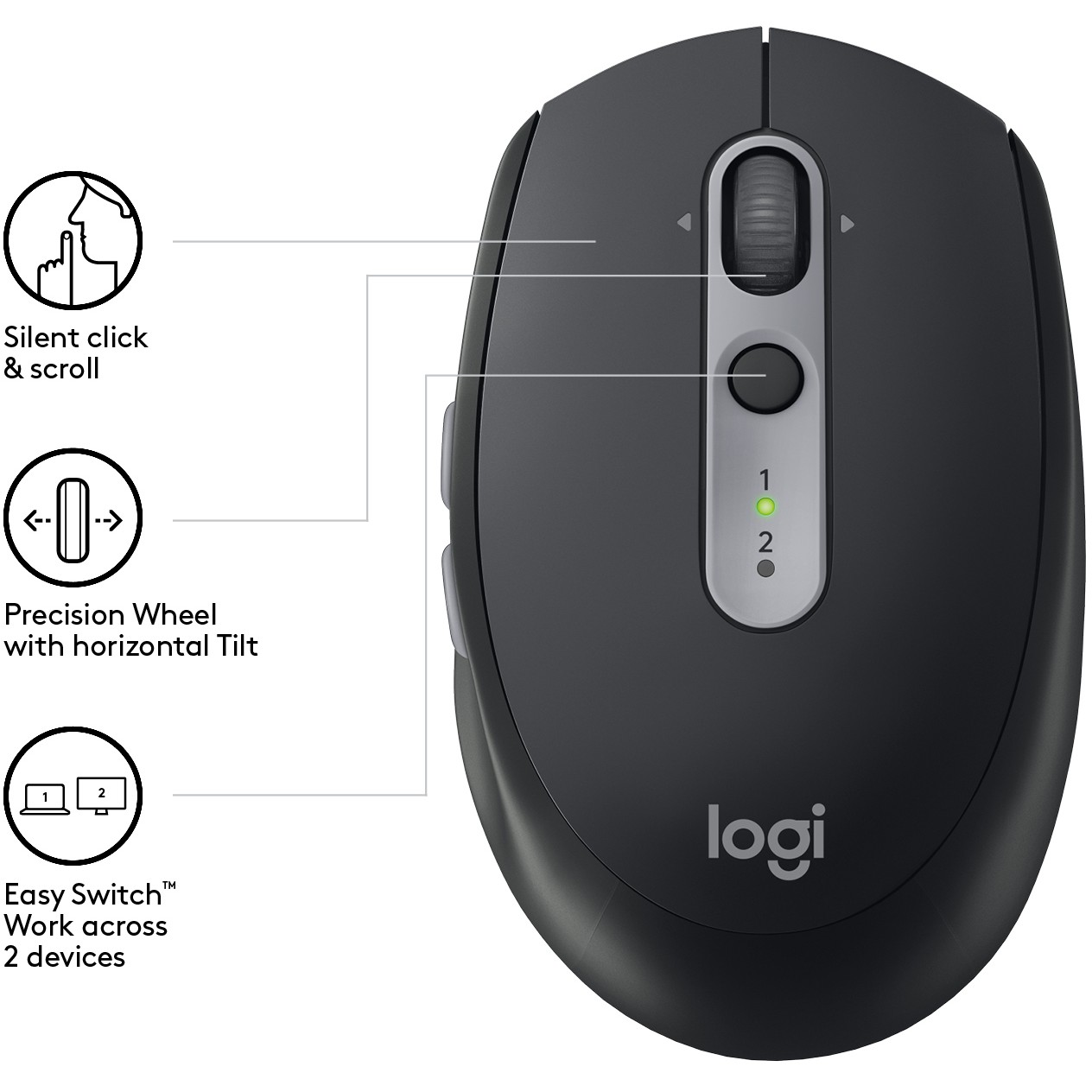 Maus pa Kabllo Logitech M590 Silent Bluetooth – Grafit - Figura 4
