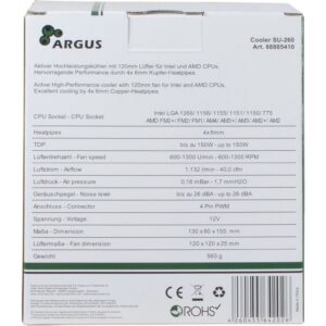 Ftohës për Procesor Multi Socket Inter-Tech Argus SU-260 |115x|AM3/4|FM TDP 150W