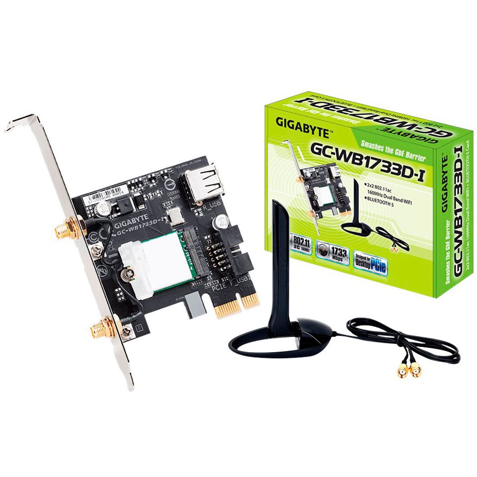 Kartë Rrjeti GIGABYTE GC‑WB1733D‑I / Wi‑Fi Dual Band / Bluetooth 5.0 / PCIe x1 - Figura 2