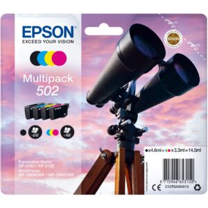 INK Epson Original Cartridge Multipack 502 C13T02V64010 – CMYK (Blu/ Rozë/ Verdhë/ Zezë)