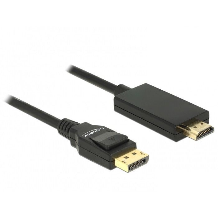 Kabllo DisplayPort DELOCK 1.2 Male > High Speed HDMI-A Male Passive 4K 2 m – Zezë